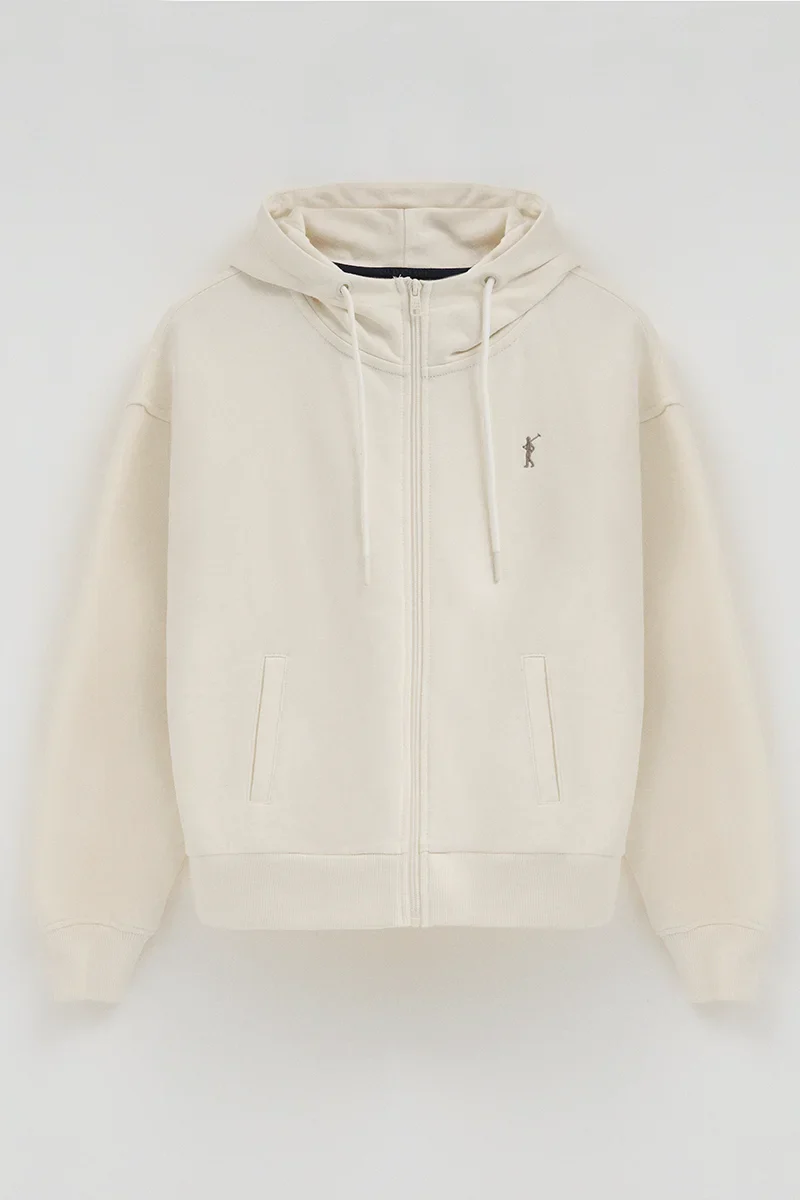 Nude zipped hoodie with Rigby Go embroidery - Image 5