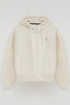 Nude zipped hoodie with Rigby Go embroidery - Image 9
