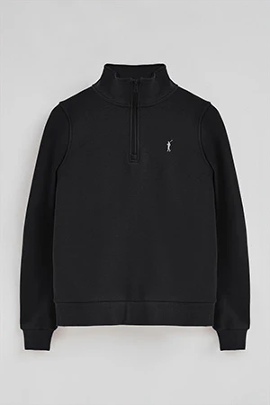 Black half-zip sweatshirt with Rigby Go logo - Image 8