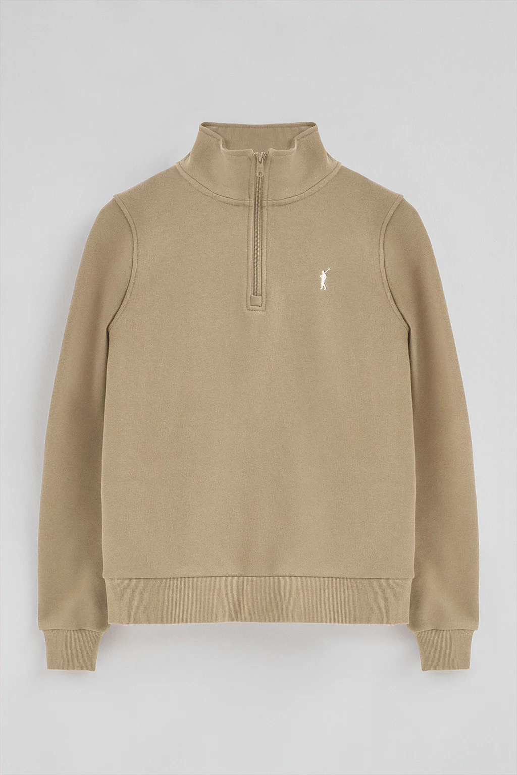 Light-brown half-zip sweatshirt with Rigby Go logo - Image 7