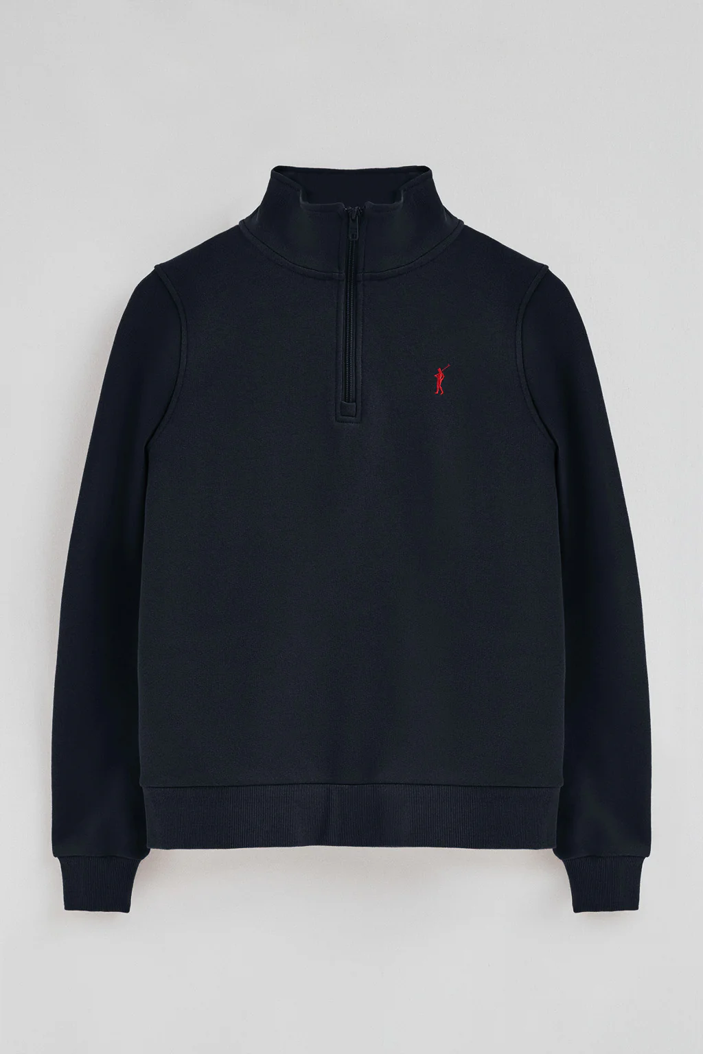 Navy-blue half-zip sweatshirt with Rigby Go logo - Image 5