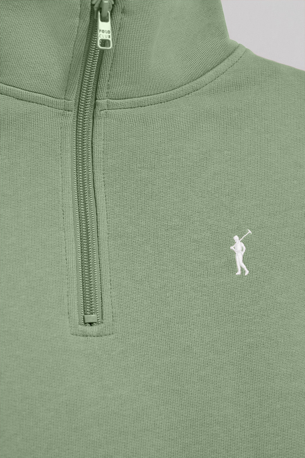 Jade-green half-zip sweatshirt with Rigby Go logo - Image 6