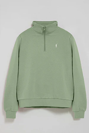 Jade-green half-zip sweatshirt with Rigby Go logo - Image 8