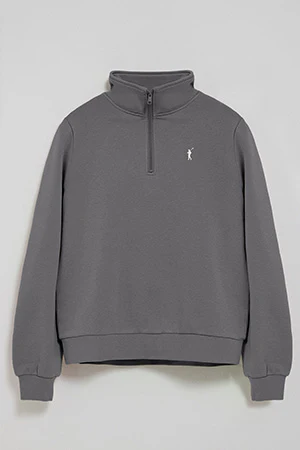 Asphalt-grey half-zip sweatshirt with Rigby Go embroidery - Image 8