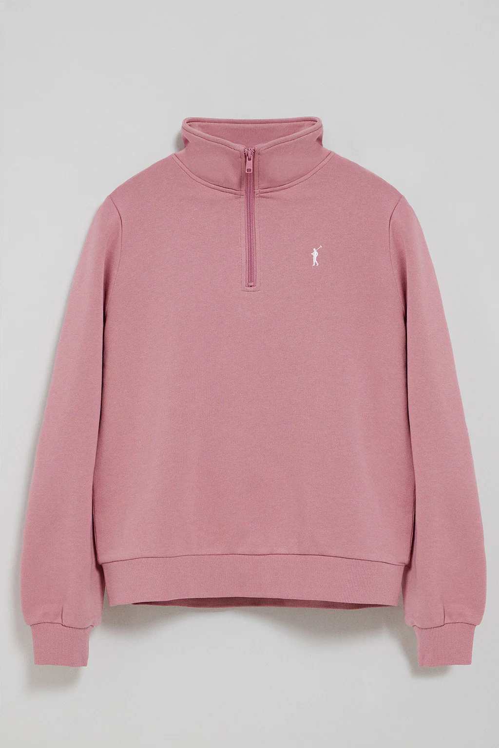 Dusty-pink half-zip sweatshirt with Rigby Go embroidery - Image 5