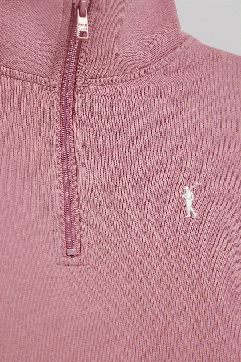Dusty-pink half-zip sweatshirt with Rigby Go embroidery - Image 6
