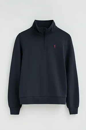 Navy-blue sweatshirt with zipped neck and Rigby Go logo - Image 10