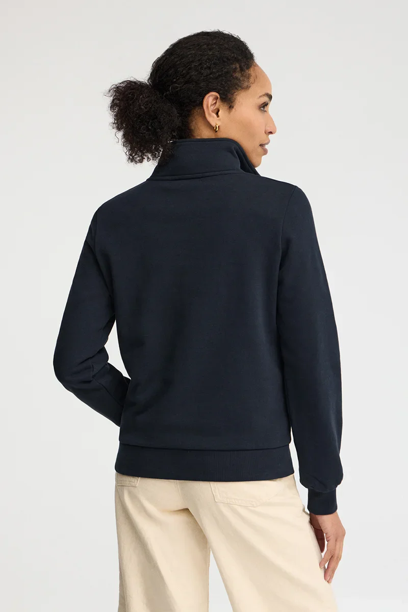 Navy-blue sweatshirt with zipped neck and Rigby Go logo - Image 5