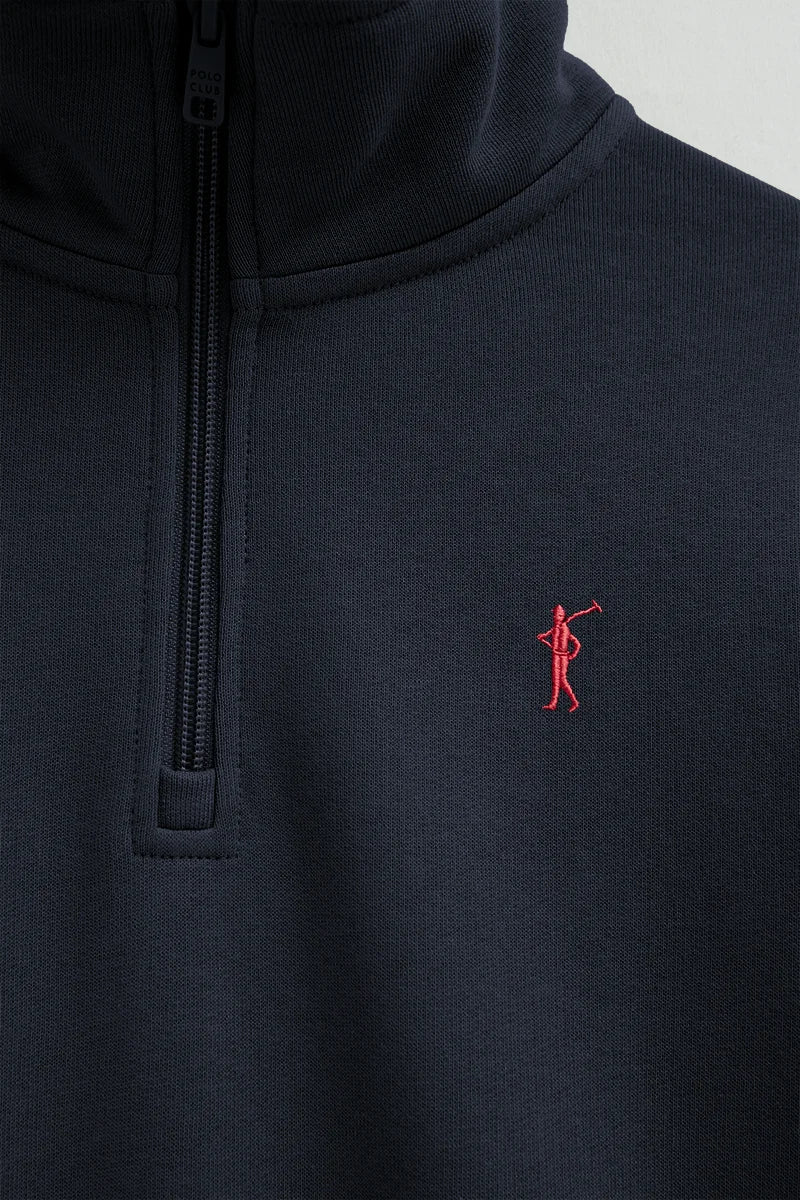 Navy-blue sweatshirt with zipped neck and Rigby Go logo - Image 7