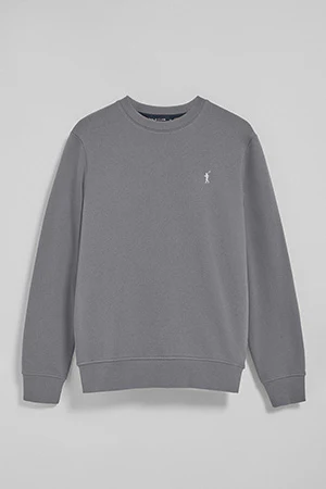 Asphalt-grey round-neck sweatshirt with Rigby Go embroidered logo - Image 8