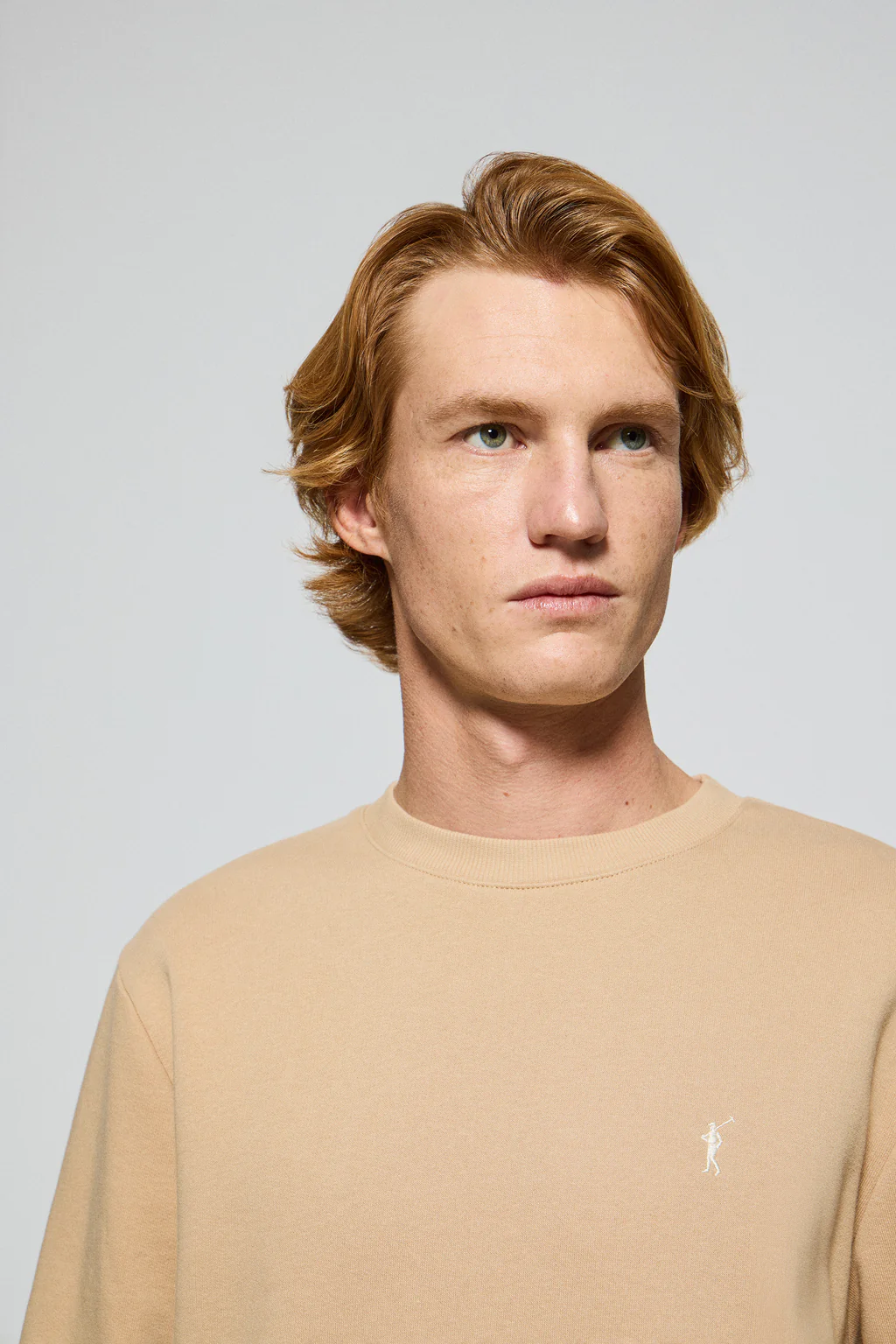 Camel round-neck sweatshirt with Rigby Go embroidered logo - Image 3