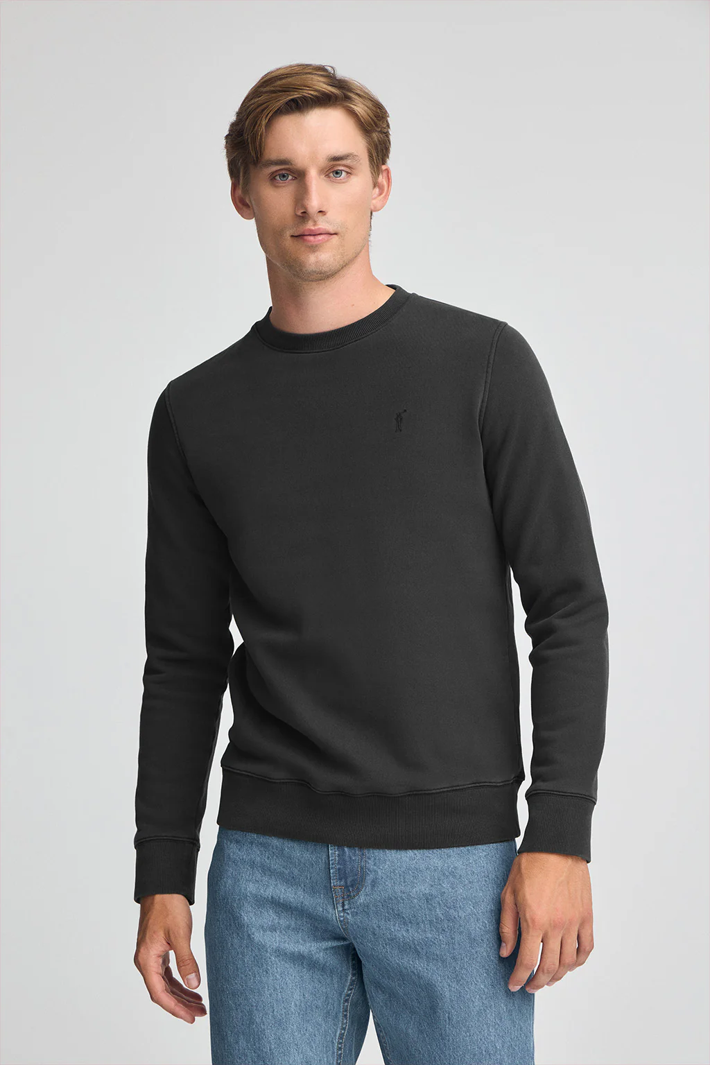 Black washed-effect sweatshirt with Rigby Go logo