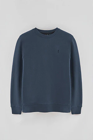 Navy-blue washed-effect sweatshirt with Rigby Go logo - Image 8
