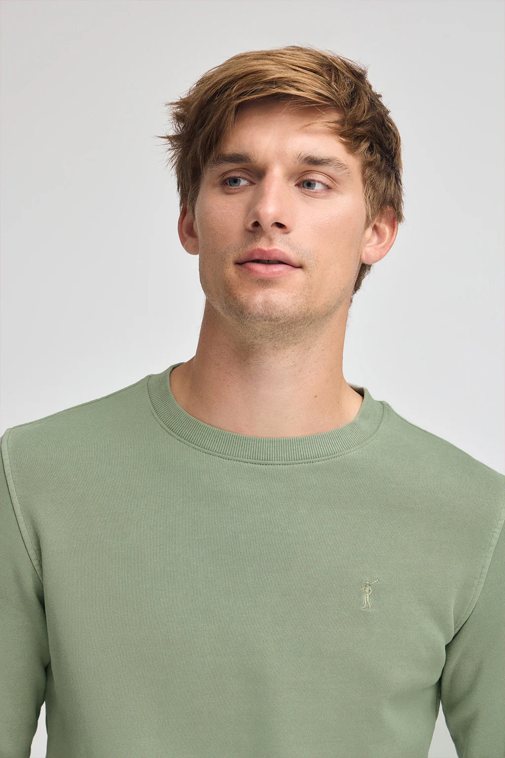 Pale-green washed-effect sweatshirt with Rigby Go logo - Image 2