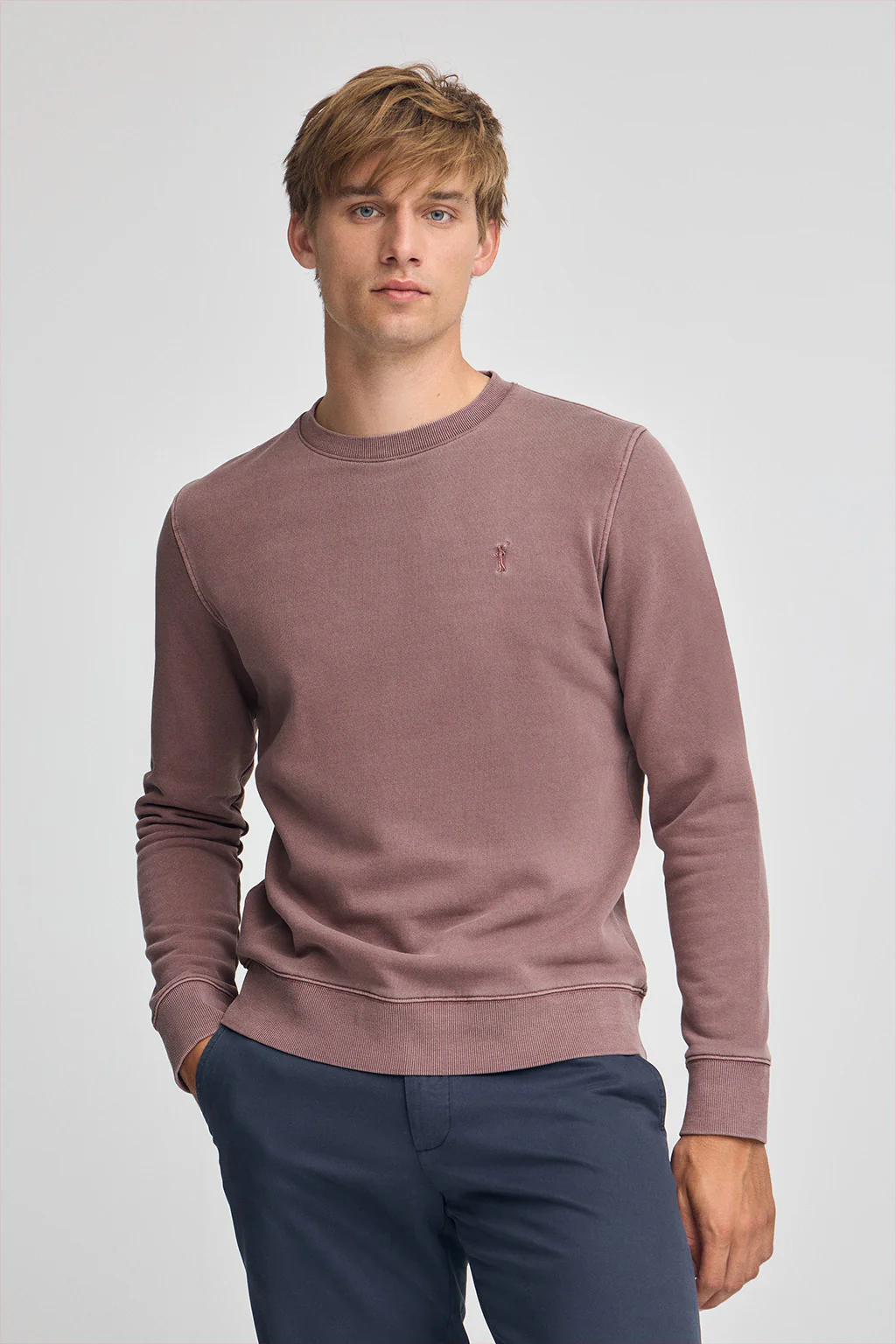 Taupe-pink washed-effect sweatshirt with Rigby Go logo - Image 2
