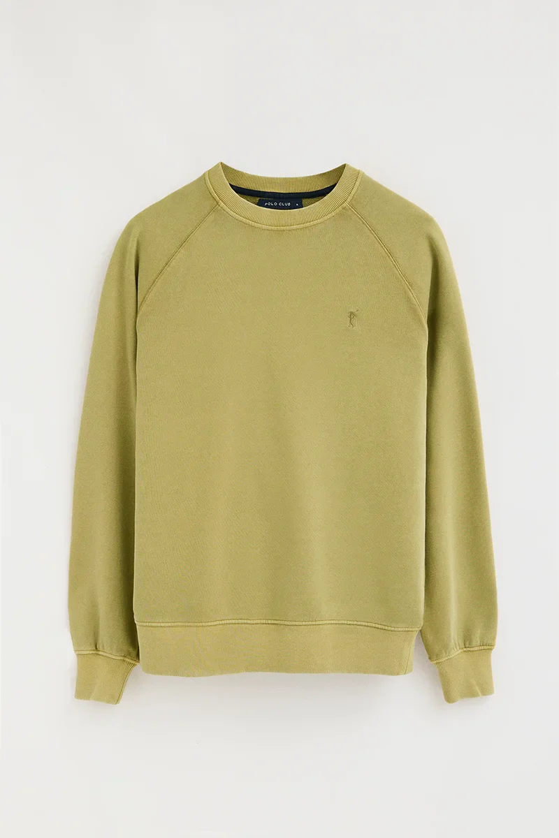 Leaf-green round-neck sweatshirt with Rigby Go embroidery - Image 10