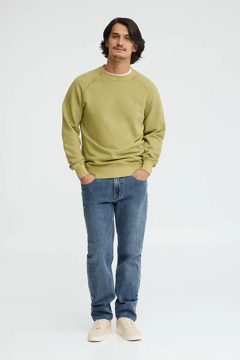 Leaf-green round-neck sweatshirt with Rigby Go embroidery - Image 4