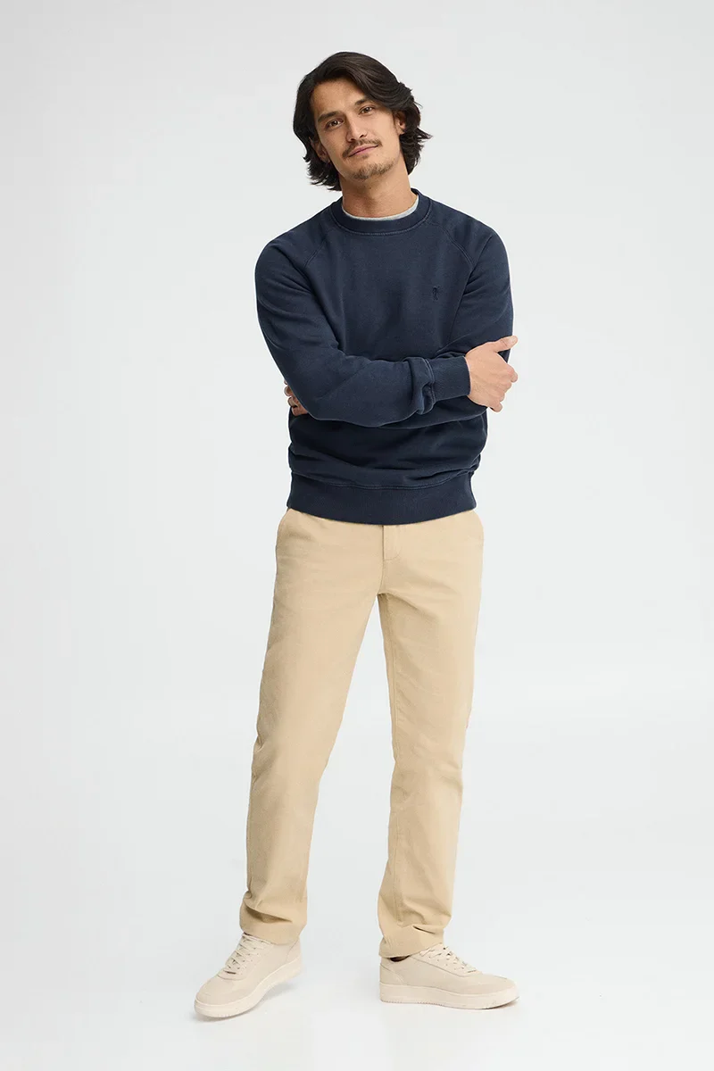 Navy-blue round-neck sweatshirt with Rigby Go embroidery - Image 4