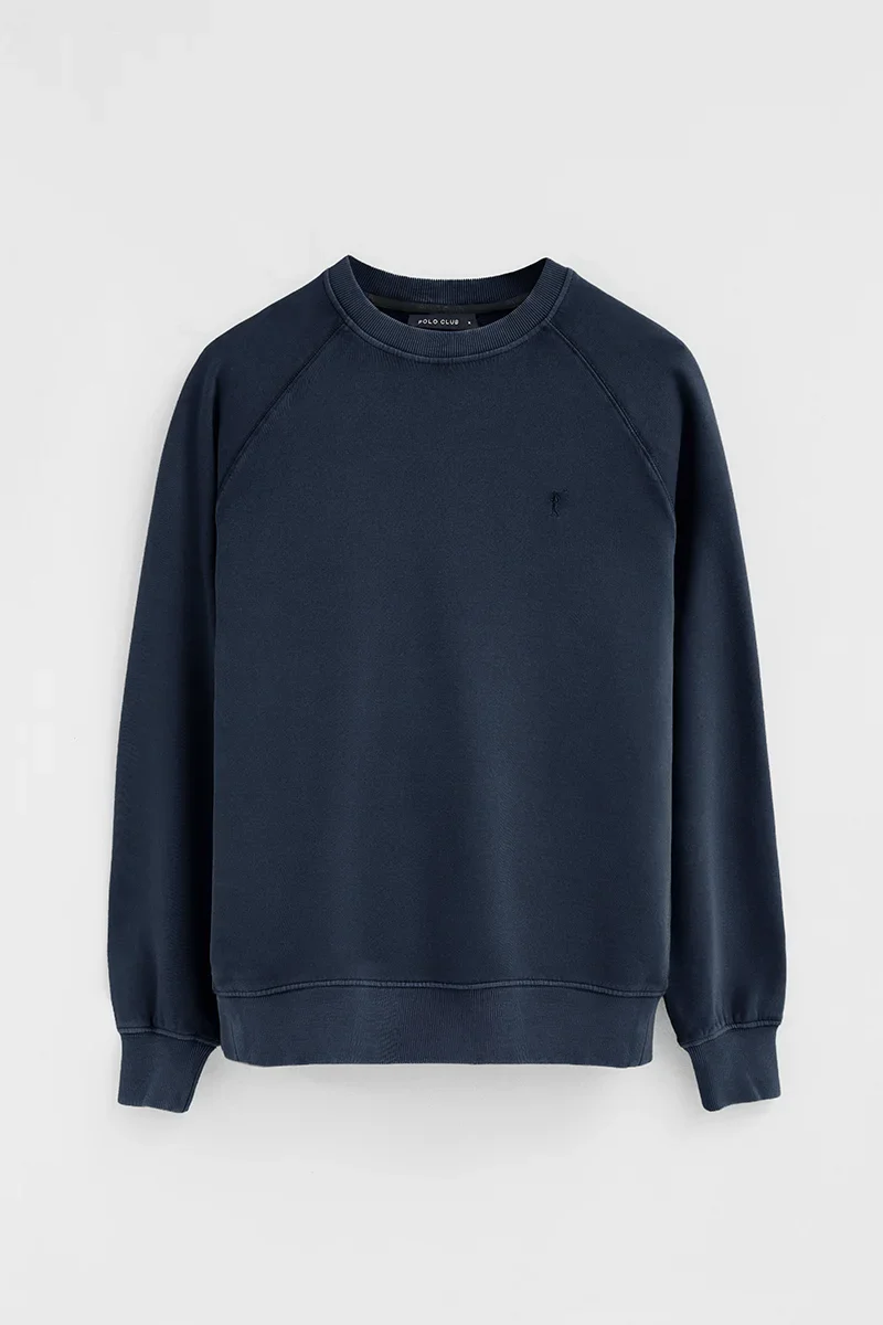 Navy-blue round-neck sweatshirt with Rigby Go embroidery - Image 9