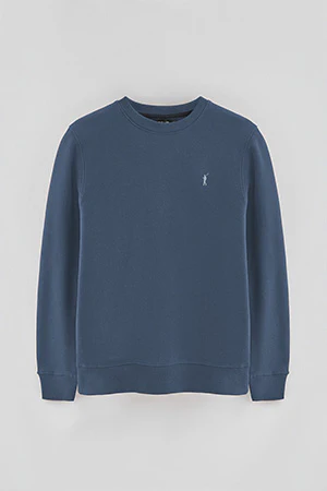 Denim-blue relaxed-fit sweatshirt with Rigby Go logo - Image 8