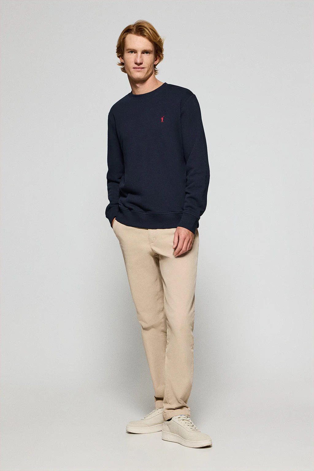 Navy-blue round-neck sweatshirt with Rigby Go embroidered logo - Image 3