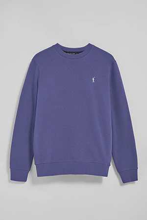 Ocean-blue round-neck sweatshirt with Rigby Go embroidered logo - Image 8