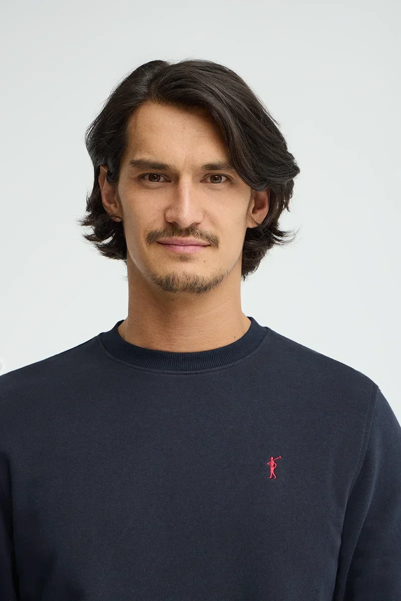 Navy-blue relaxed-fit sweatshirt with Rigby Go embroidery - Image 3