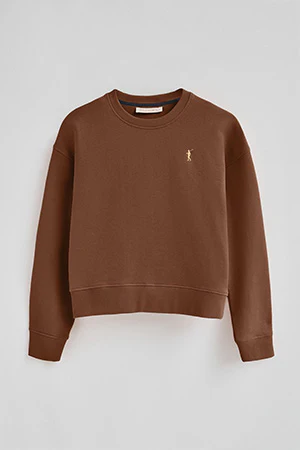 Mocha boxy-fit sweatshirt with Rigby Go logo - Image 8