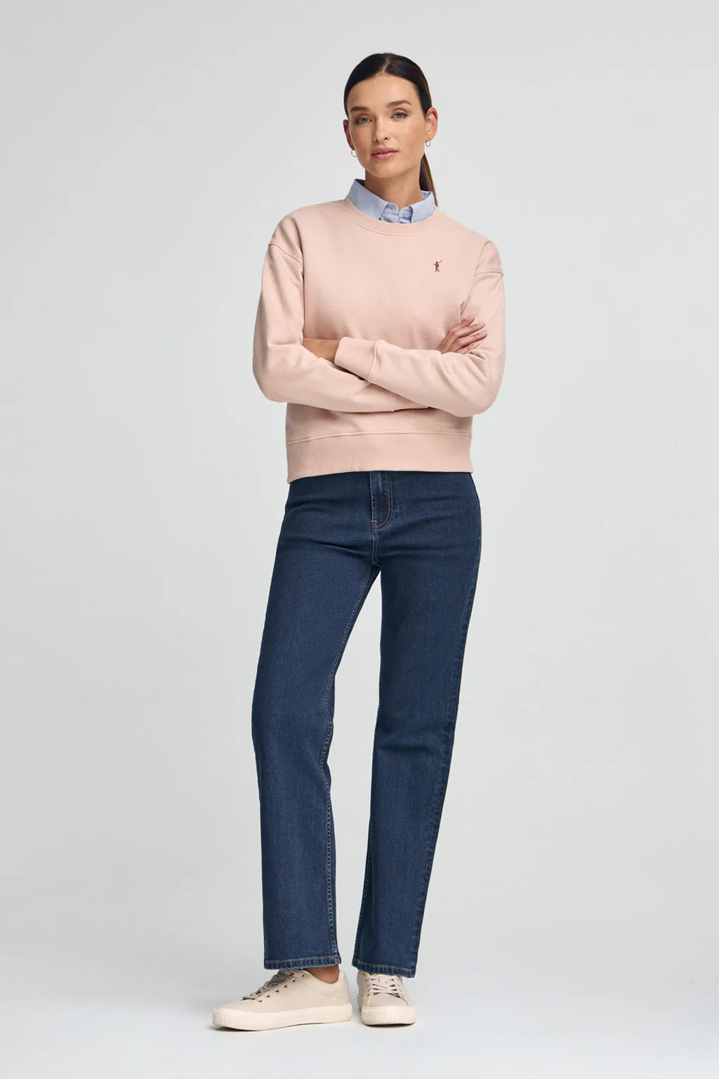 Pale-pink boxy-fit sweatshirt with Rigby Go logo - Image 3