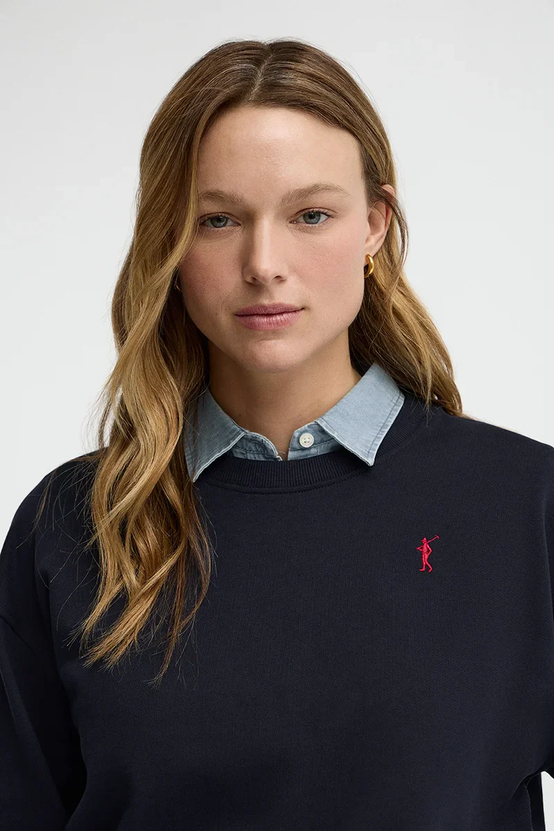 Navy-blue regular-fit sweatshirt with Rigby Go embroidery