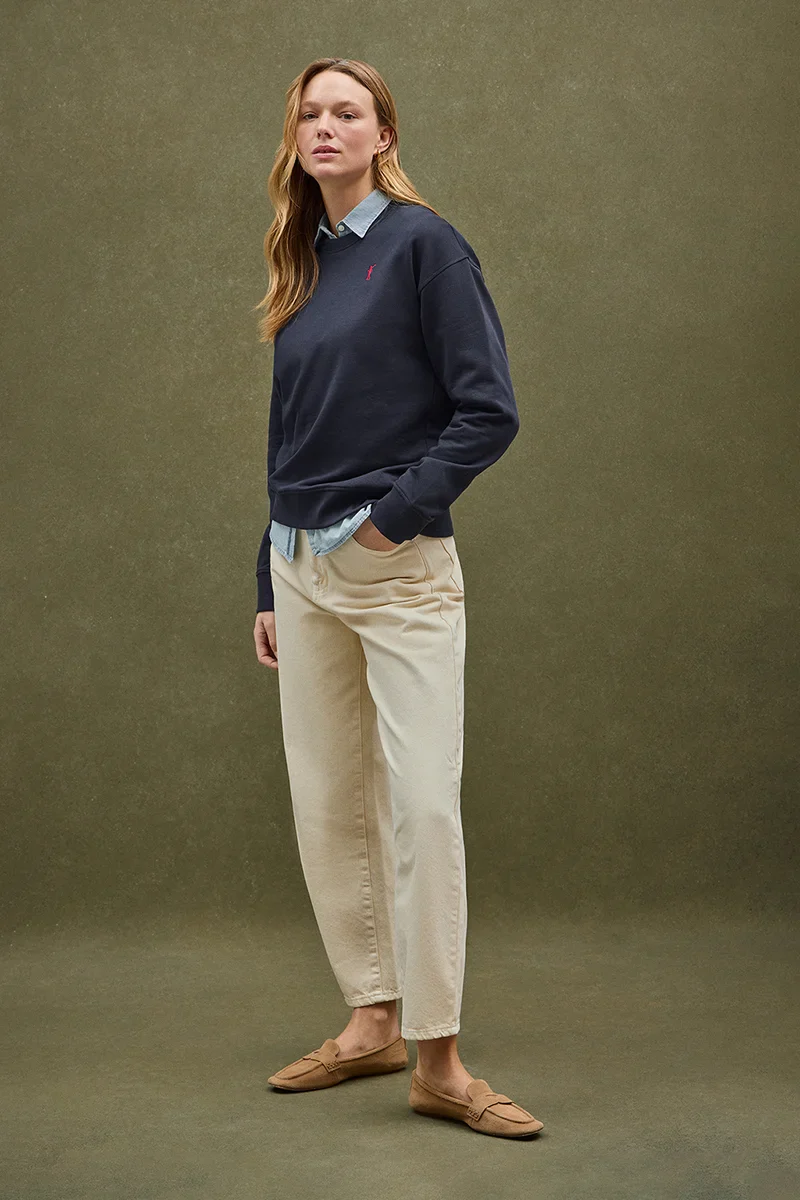 Navy-blue regular-fit sweatshirt with Rigby Go embroidery - Image 2