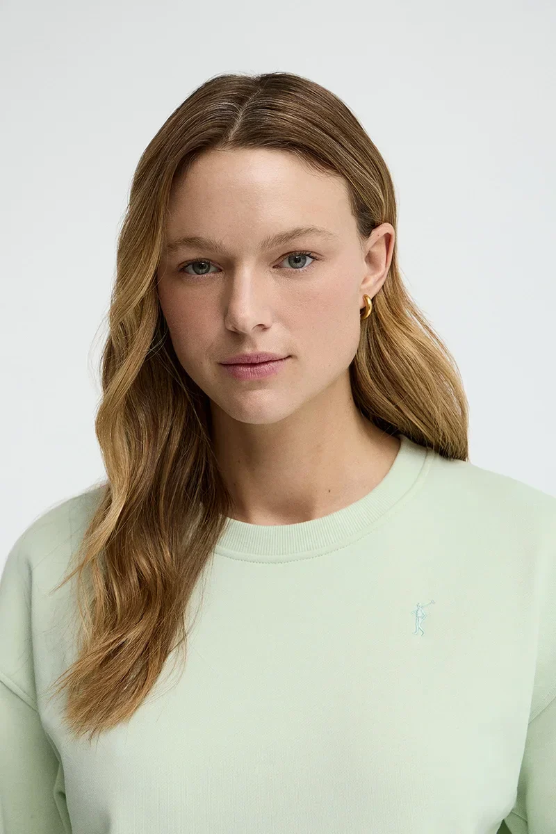 Pastel-turquoise regular-fit sweatshirt with Rigby Go embroidery