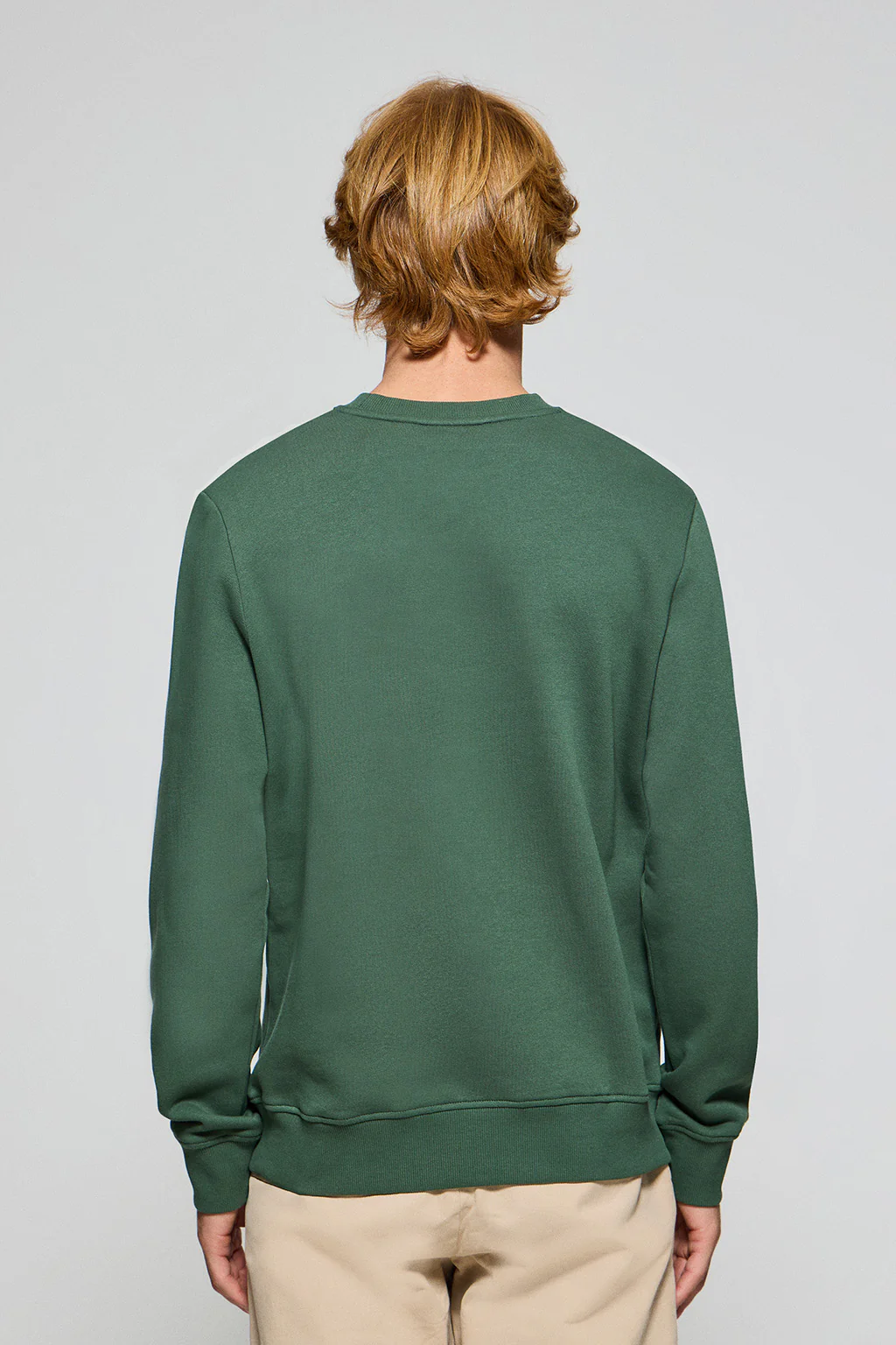 Mud-green round-neck sweatshirt with Rigby Go embroidered logo - Image 2