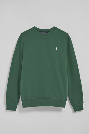 Mud-green round-neck sweatshirt with Rigby Go embroidered logo - Image 8