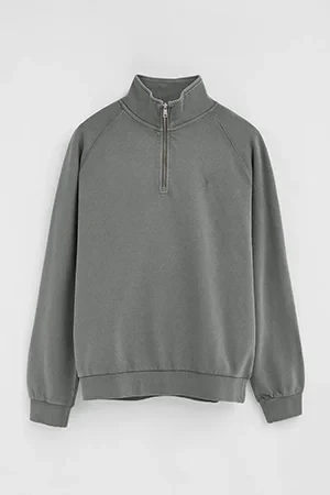 Asphalt-grey sweatshirt with zipped neck and Rigby Go embroidery - Image 10