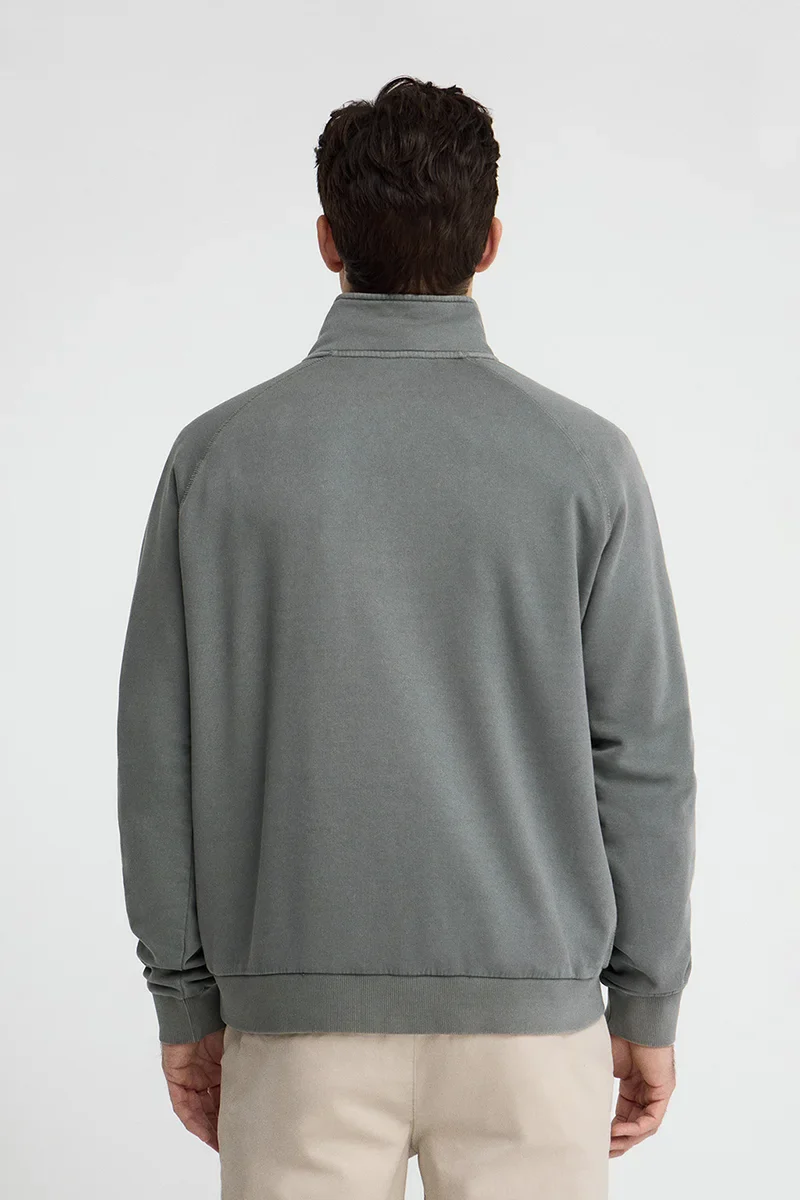 Asphalt-grey sweatshirt with zipped neck and Rigby Go embroidery - Image 5