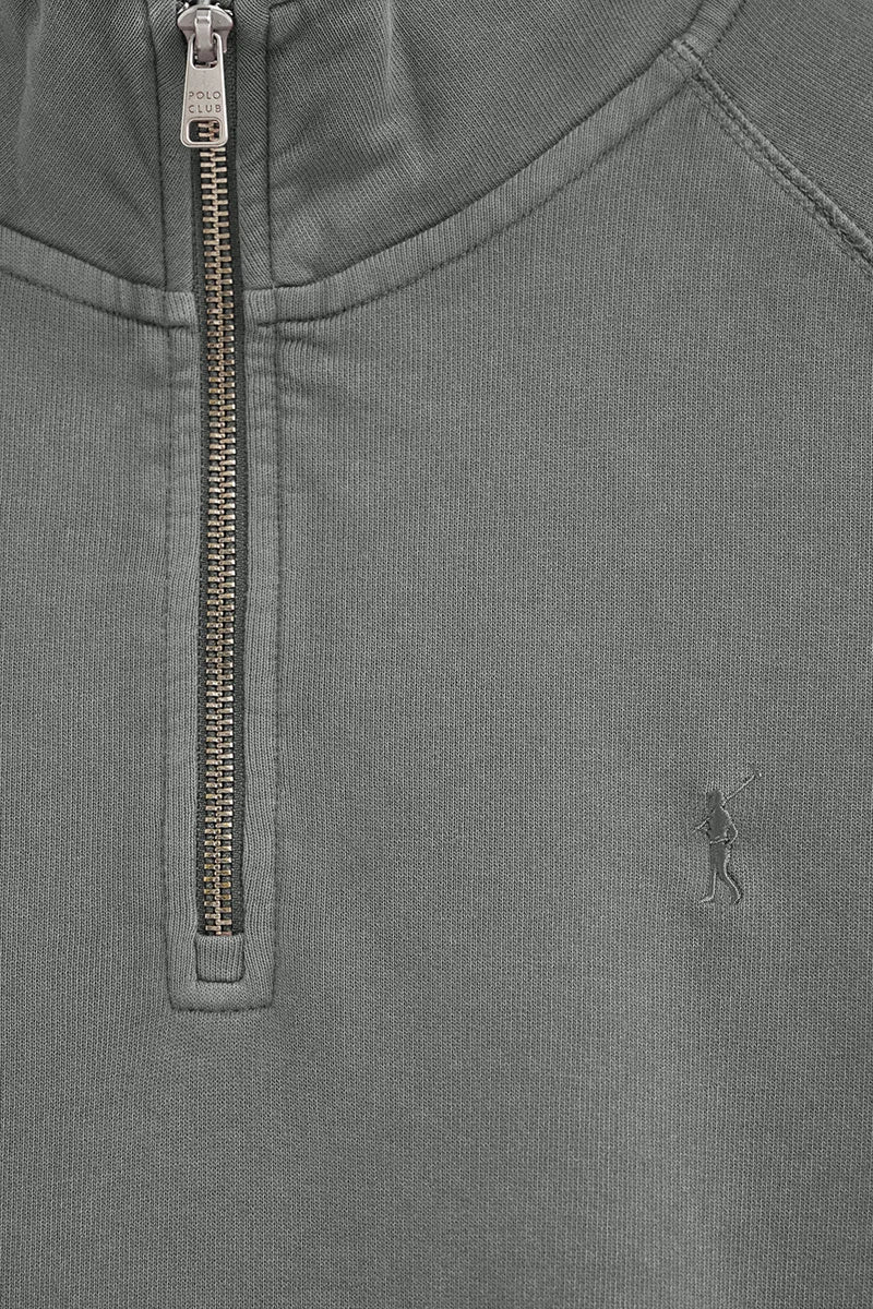 Asphalt-grey sweatshirt with zipped neck and Rigby Go embroidery - Image 7