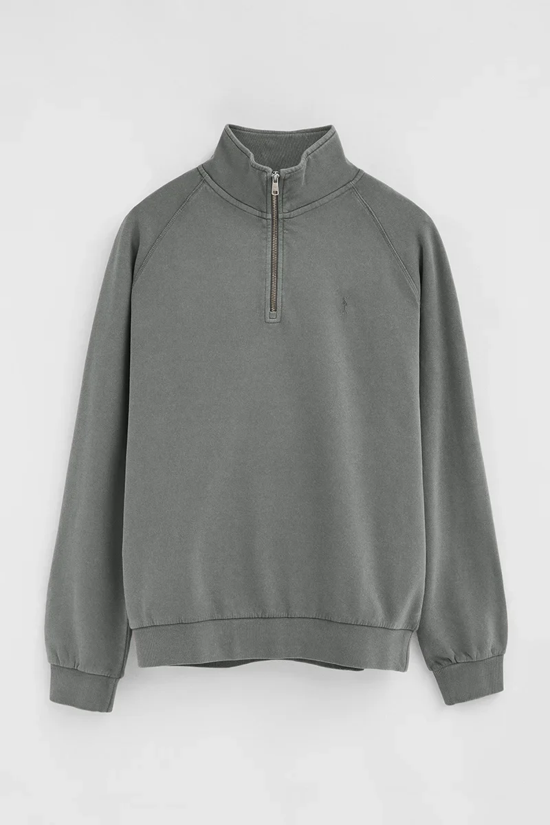 Asphalt-grey sweatshirt with zipped neck and Rigby Go embroidery - Image 9
