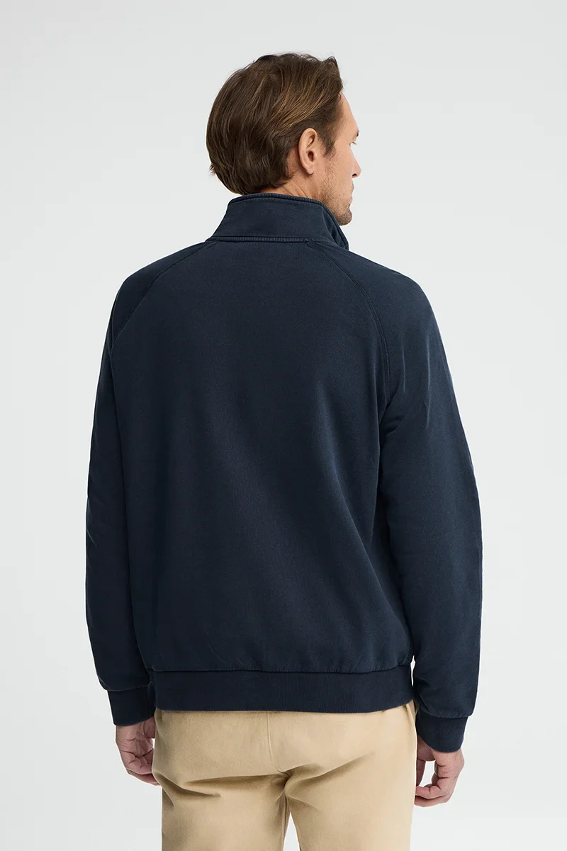Navy-blue sweatshirt with zipped neck and Rigby Go embroidery - Image 5