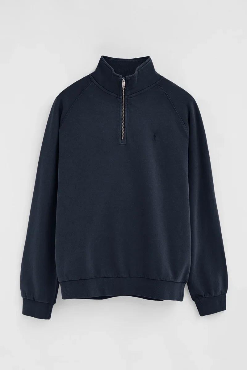 Navy-blue sweatshirt with zipped neck and Rigby Go embroidery - Image 6