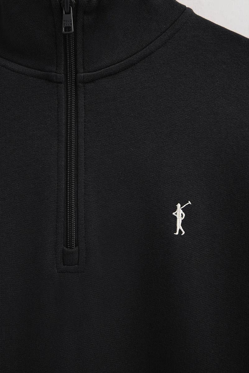 Black high-neck sweatshirt with zip and Rigby Go embroidery - Image 7