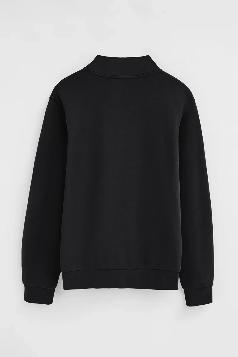 Black high-neck sweatshirt with zip and Rigby Go embroidery - Image 8