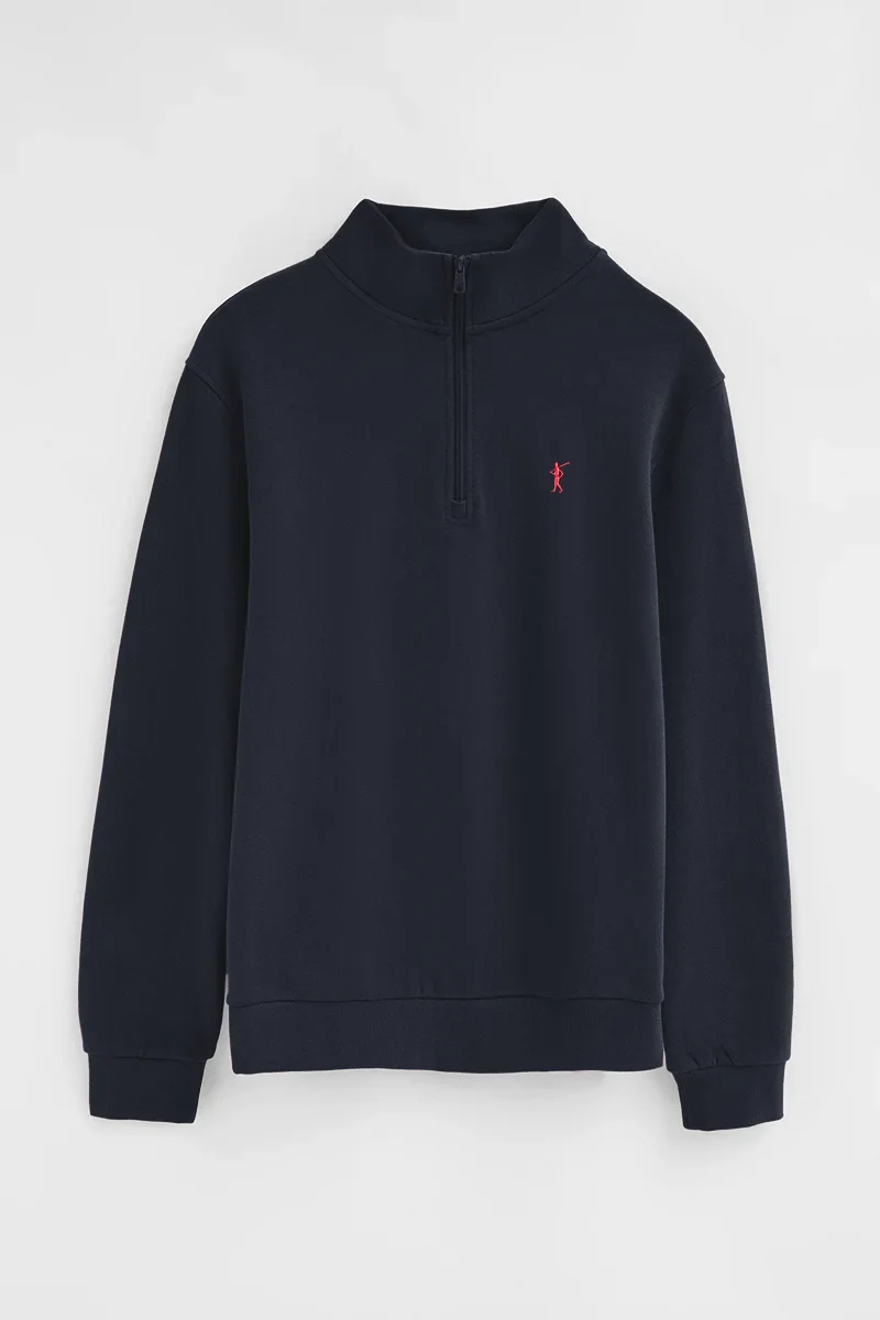 Navy-blue high-neck sweatshirt with zip and Rigby Go embroidery - Image 10
