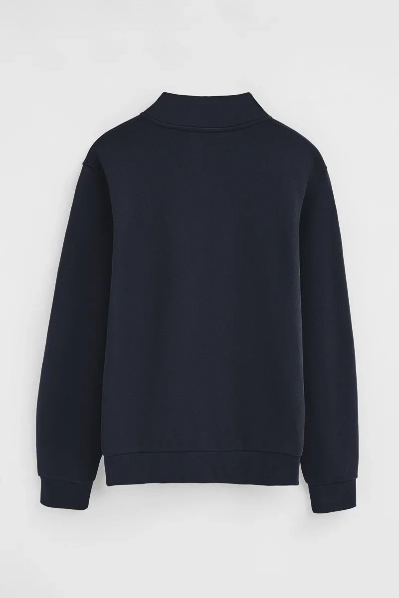 Navy-blue high-neck sweatshirt with zip and Rigby Go embroidery - Image 9