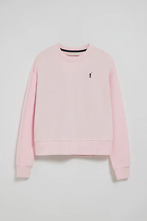 Pink round-neck sweatshirt with Rigby Go embroidery - Image 9