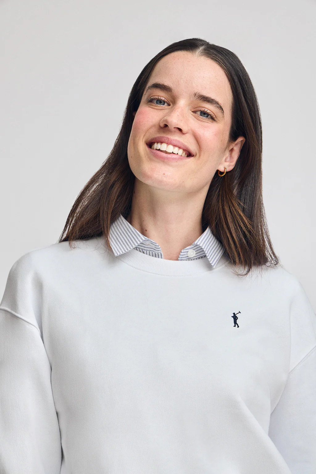 White round-neck sweatshirt with Rigby Go embroidery - Image 3