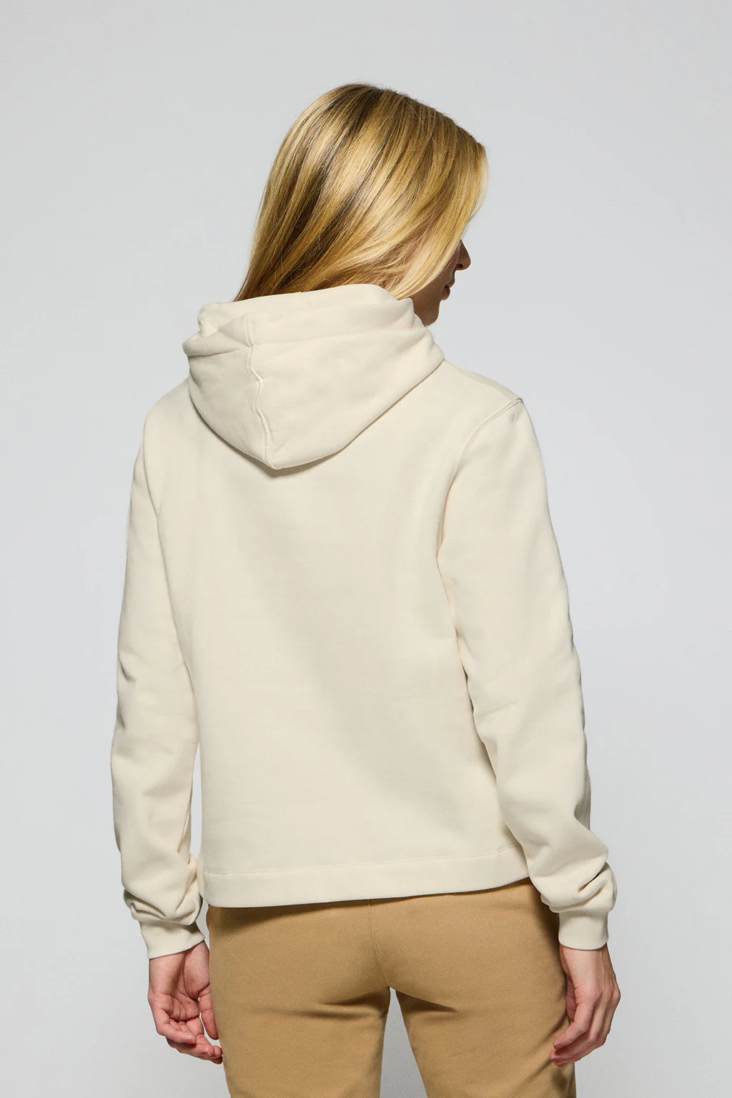 Nude hoodie with Rigby Go embroidered logo - Image 2