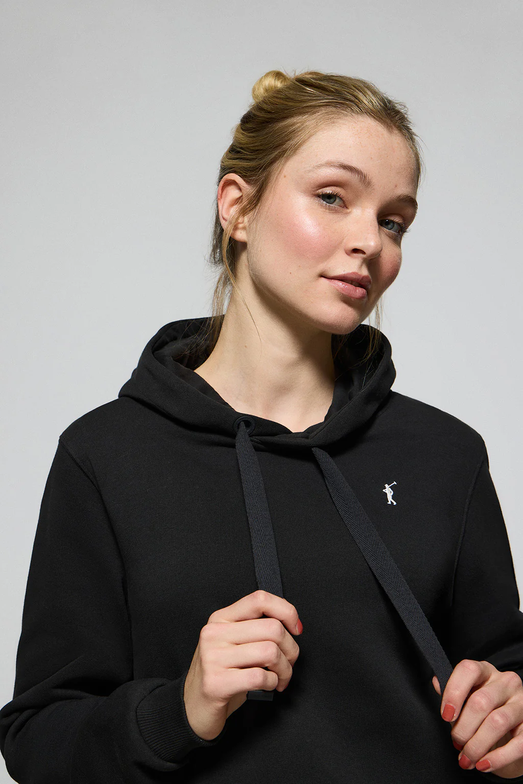 Black hoodie with Rigby Go embroidered logo - Image 3