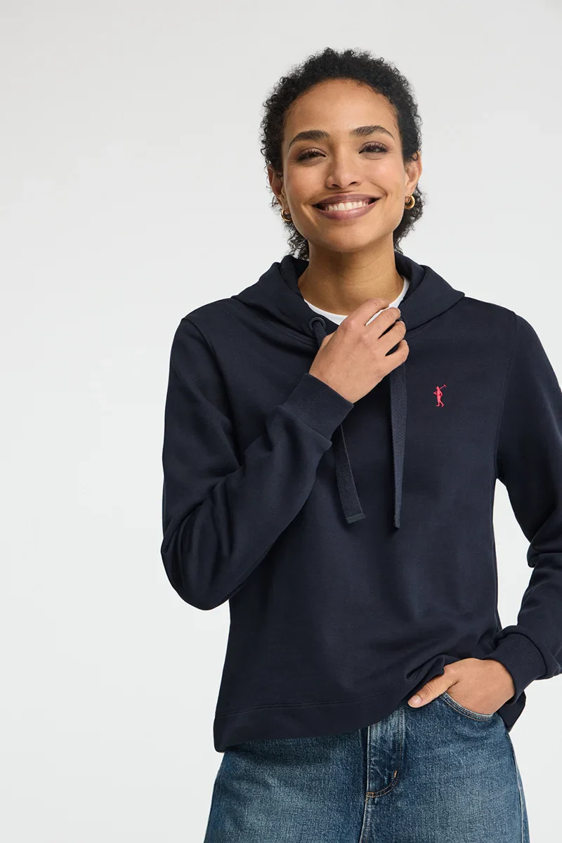 Navy-blue straight-fit hoodie with Rigby Go embroidery - Image 2