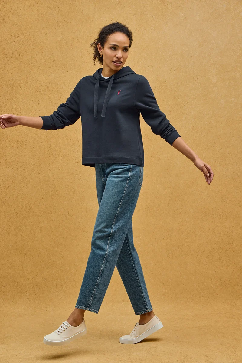 Navy-blue straight-fit hoodie with Rigby Go embroidery - Image 3